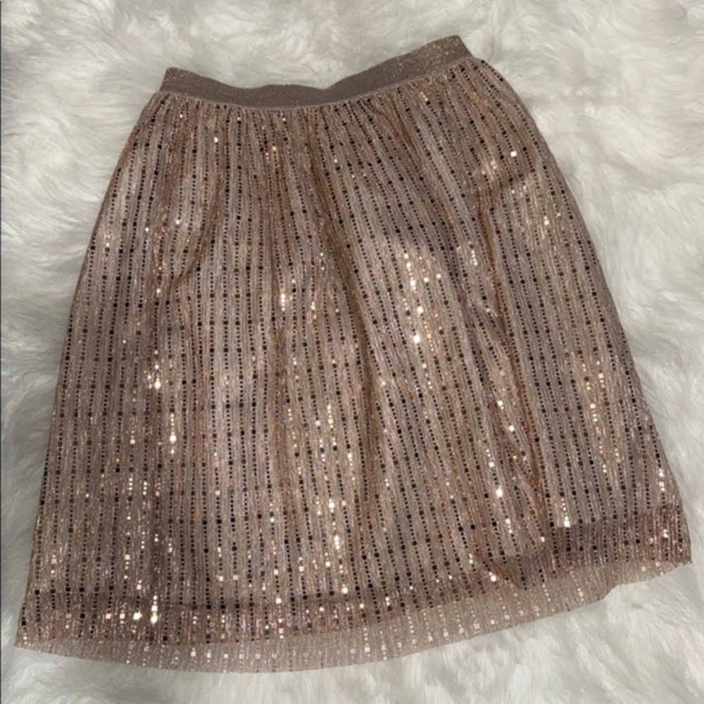 Wonder Nation Sparkling Sequin A-Line Skirt in Gold